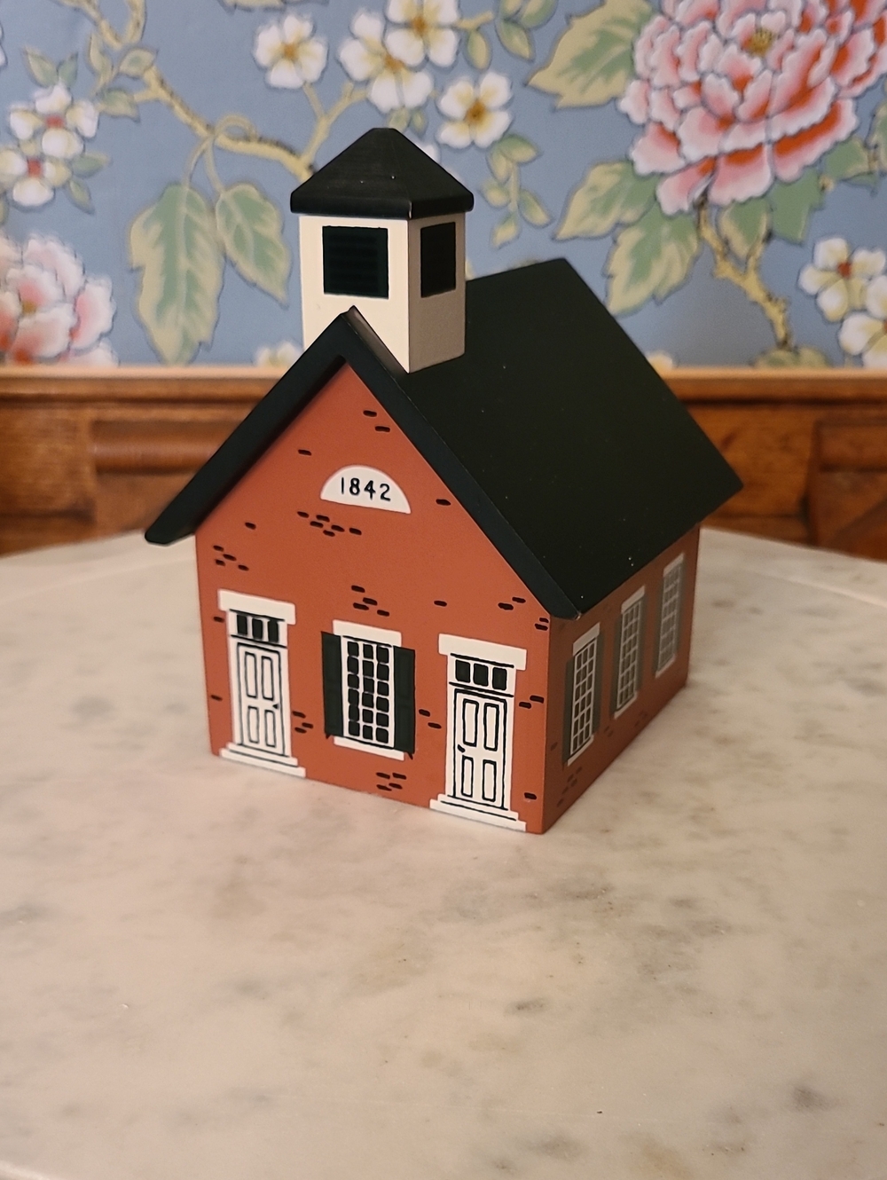 1989 Wooden Painted Schoolhouse Bank